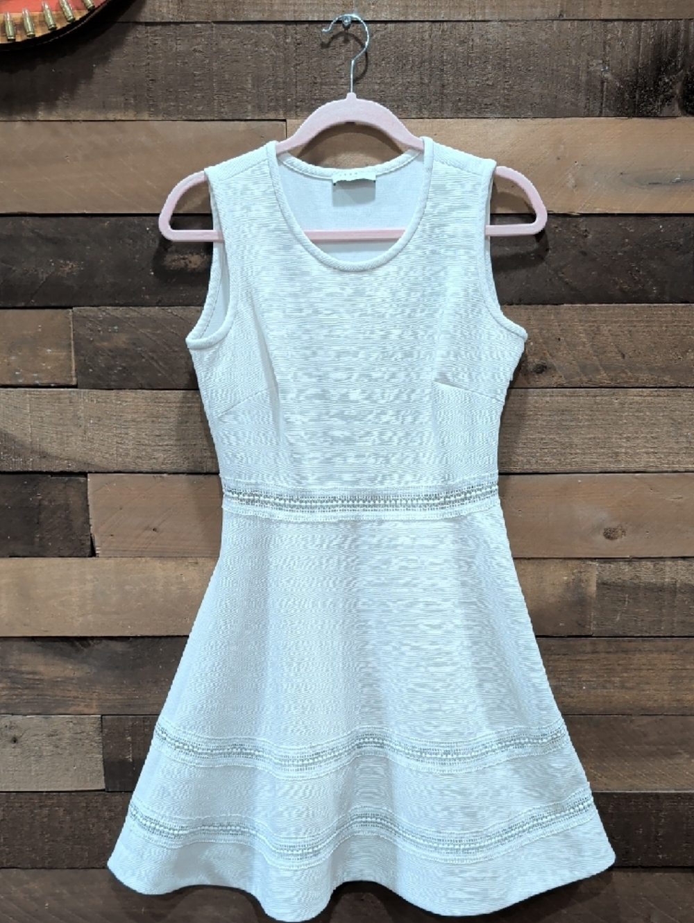 Sandro White Sleeveless Fit-and-Flare Dress